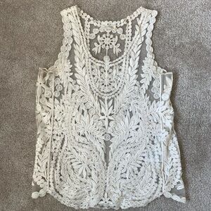 Lace overlay tank